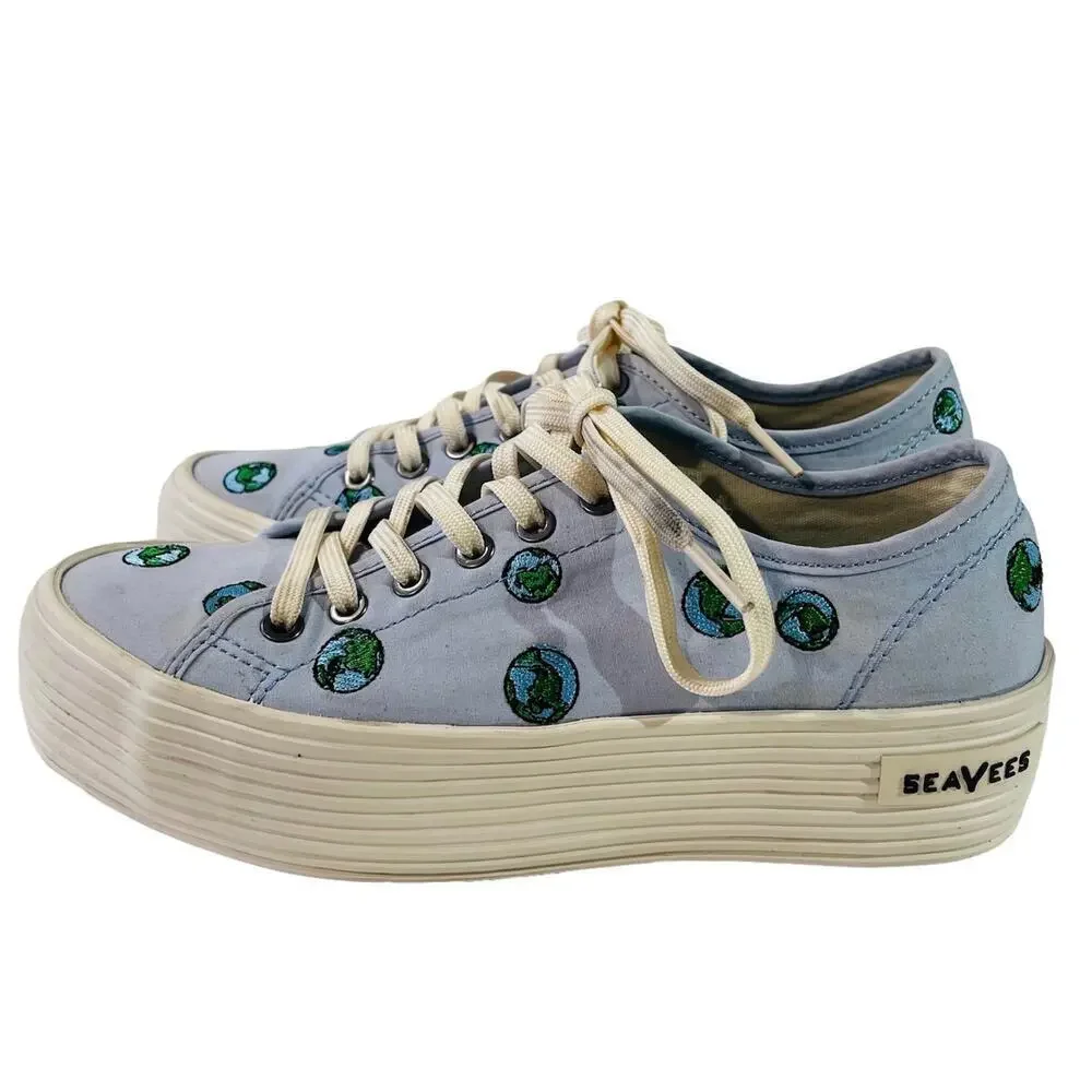 SeaVees Blue Mist Earth Monterey Platform Sneakers Size 5